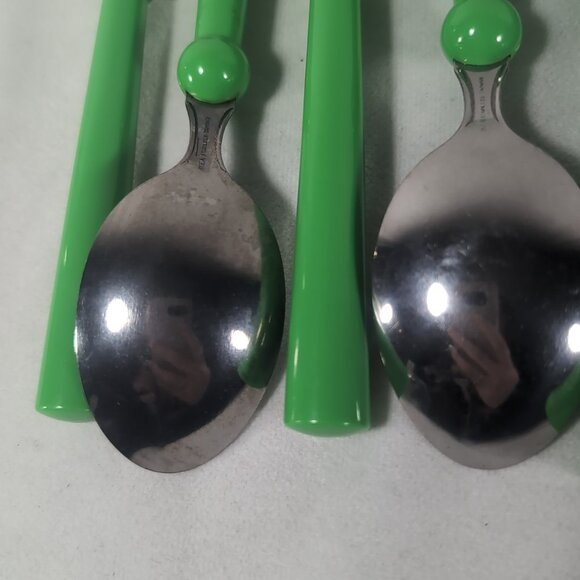 IKEA Grammatik Green 8 Lot Set Vintage Stainless Flatware Cutlery Spoon Utensils - Picture 10 of 15